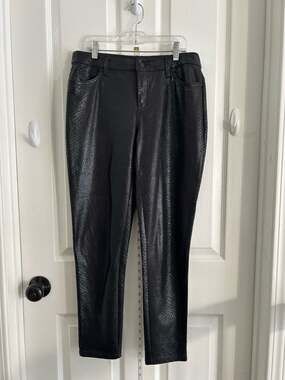 Eric Size 4 Black Snake Skin Print Faux Leather Pants